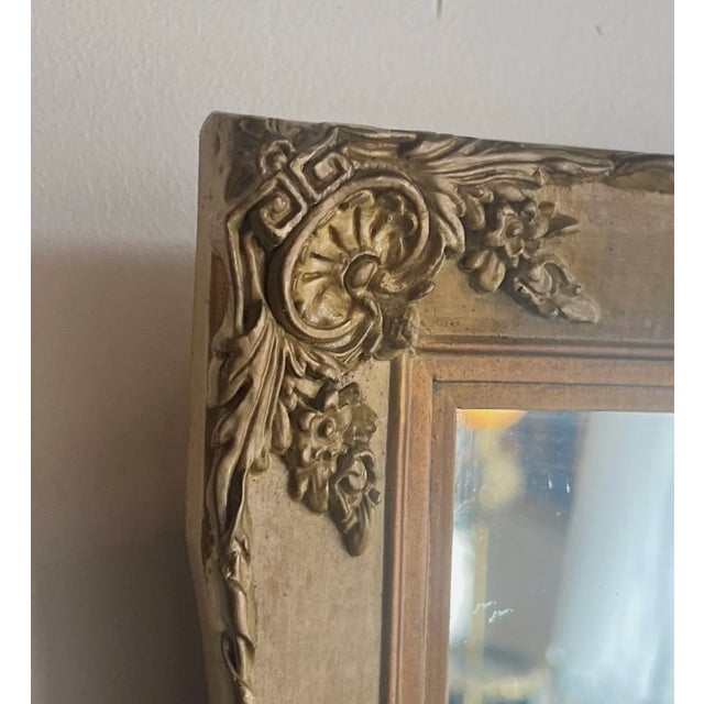 Brown 1970s Art Deco Ornate Carved Wood Mirror For Sale - Image 8 of 11