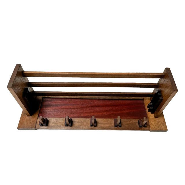 Art Deco Modernist Oak Coat Rack, 1920s For Sale - Image 6 of 9