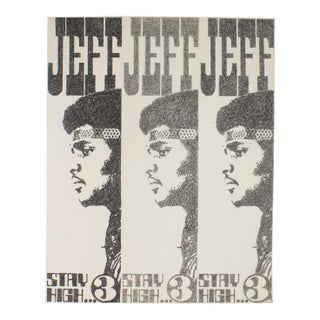 “Jeff-Stay High” Graphite Drawing by James Spencer Russell For Sale