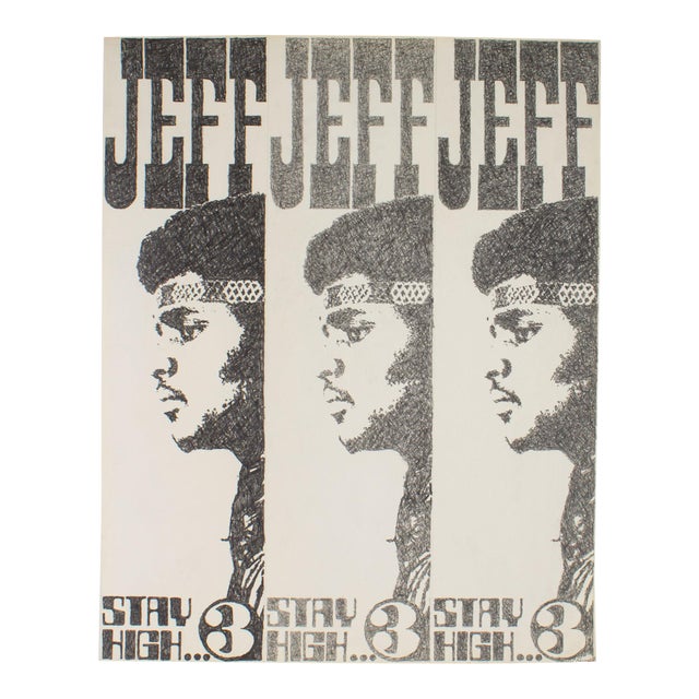 “Jeff-Stay High” Graphite Drawing by James Spencer Russell For Sale