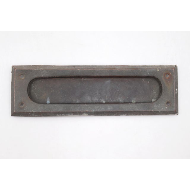 Traditional Vintage 10 In. Rectangular Brass Mail Slot Set For Sale - Image 3 of 4