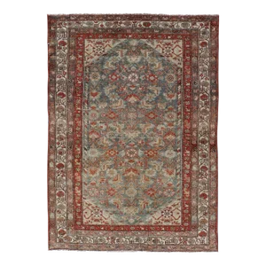 Antique Persian Malayer With All-Over of Herati Design in Red and Blue