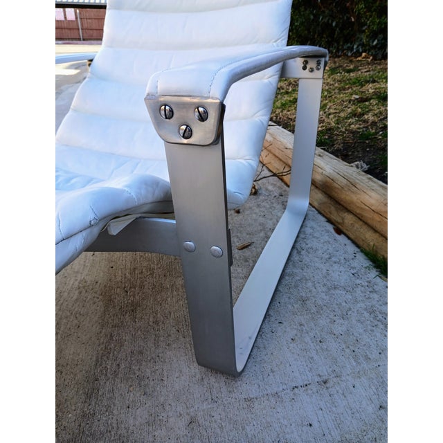 1960s Mid Century "Pulkka" Lounge Chair and Foot Stool by Ilmari Lappalainen For Sale - Image 4 of 12