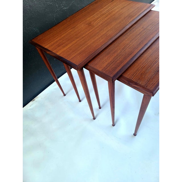 Brown Danish Teak Nesting Tables Vejle Stolefabrik For Sale - Image 8 of 9