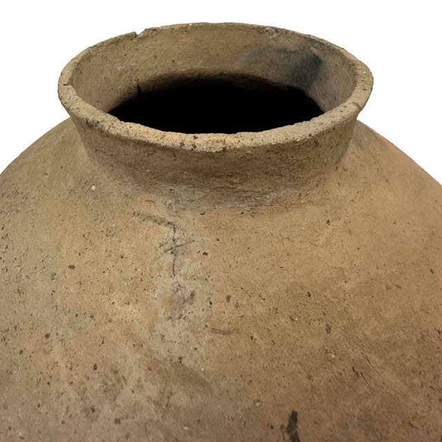 Antique Japanese Yayoi Era Hand Made Pot Shaped Pottery For Sale - Image 9 of 14