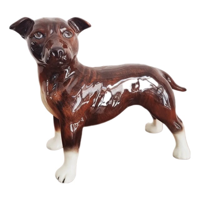Vintage Staffordshire Bull Terrier in Porcelain For Sale