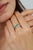 Contemporary Emerald and Diamond Bypass Ribbon Ring for Women, Size 7.5 For Sale - Image 9 of 13
