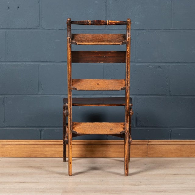 20th Century Metamorphic Oak Library Chair, England, 1900s For Sale - Image 4 of 18