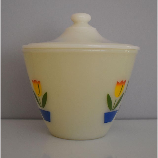 Vintage 1940s Fire King Tulip Grease Jar / Bowl W Lid Chairish