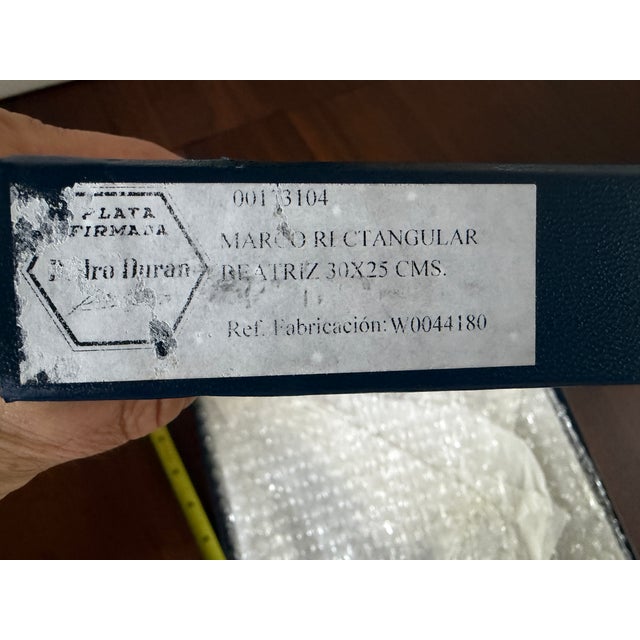 Modern Pedro Durán Sterling Silver 925 Picture Frame in Original Presentation Case, Spain, 30 X 25 Cm For Sale - Image 3 of 9