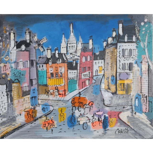 Hotel 1 Charles Cobelle Year: circa 1950 Size: 20 in. x 24 in. Acrylic on Canvas, signed lower right A bright and colorful...