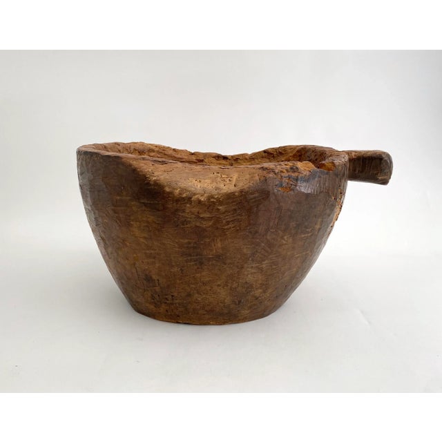 Contemporary Antique Teak Hand-Sculpted Bowl For Sale - Image 3 of 10