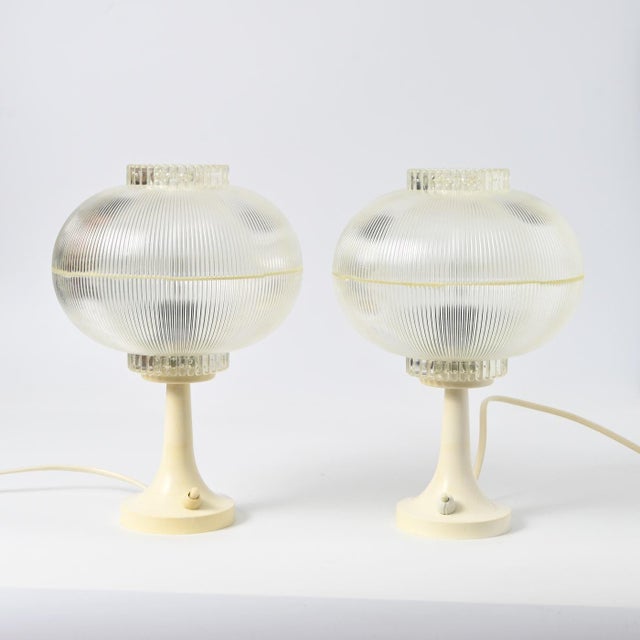 Cream Mid-Century Space Age Plastic Table Lamps from Aro Leuchten, 1970s, Set of 2 For Sale - Image 8 of 8