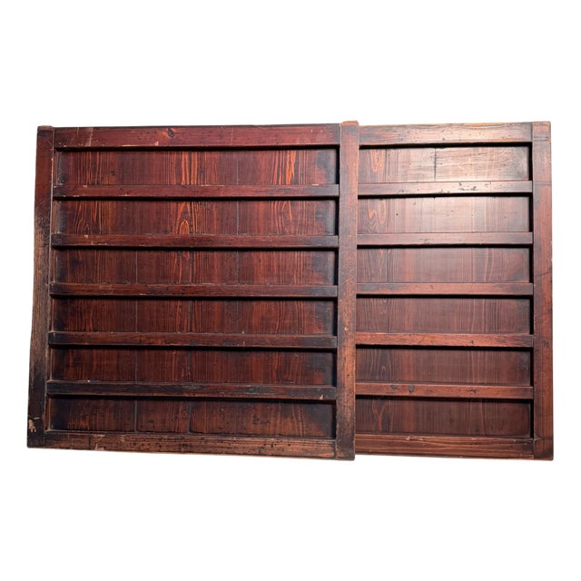 Japanese Wooden Wall Panels, 1890, Set of 2 For Sale