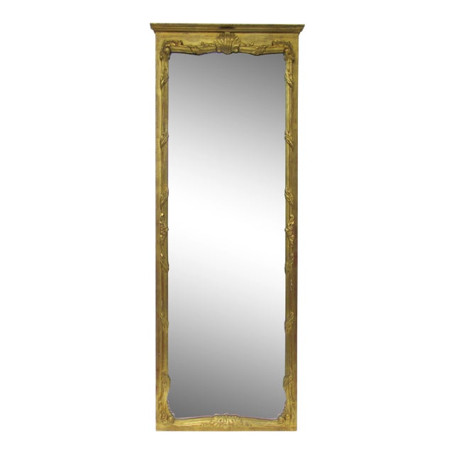 Vintage C.1950's-60's Hollywood Regency Venetian Gilt Carved Wall or Pier Console Mirror For Sale