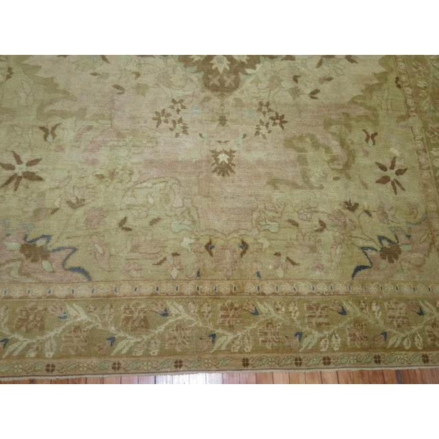 Folk Art Vintage Zabihi Collection Soft Pink Turkish Room Size Rug - 7'11" x 12'1" For Sale - Image 3 of 8