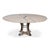 Industrial Transitional Round Dining Table, Medium - Grey Oak With Hammered Iron Accents For Sale - Image 3 of 11