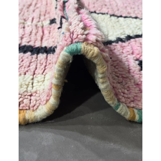 Pink Handwoven Berber Wool Rug - 9.5 X 6.5 Ft For Sale In Cleveland - Image 6 of 8