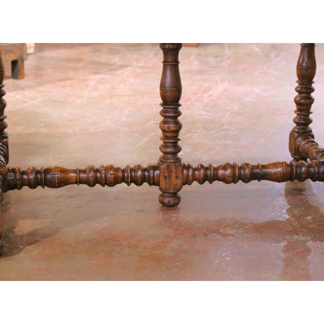 Chestnut 19th Century French Louis XIII Seven-Leg Chestnut Farmhouse Racetrack Table For Sale - Image 8 of 9