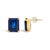 Haus of Brilliance 18K Yellow Gold 10x8 MM Lab Created Blue Sapphire Emerald Cut Solitaire Stud Earrings, Pair For Sale - Image 4 of 4