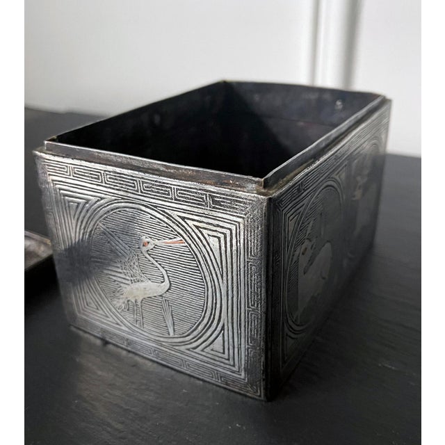 Fine Korean Iron Box with Silver Inlay Joseon Dynasty For Sale - Image 12 of 18
