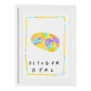 October Opal Birthstone Print by Tatiana Alida in White Frame For Sale