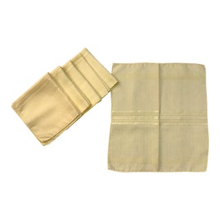 Mid-Century Modern Yellow Linen Napkins - Set of 6 For Sale