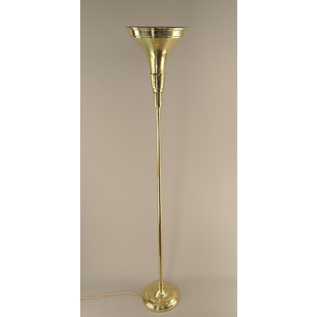 Metal Brass Floor Lamp by Luminator Belge, 1930s For Sale - Image 7 of 11