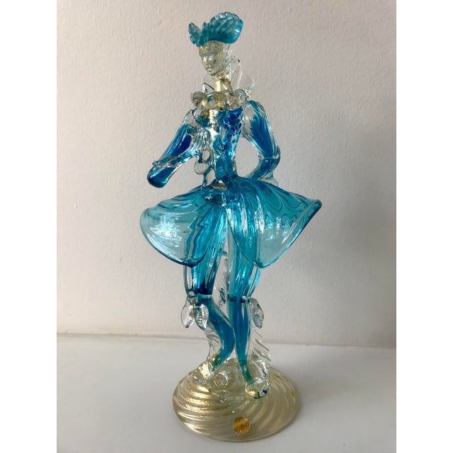 Vintage Murano Glass Figurine Man in Ocean Blue Chairish