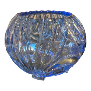 Cambridge Glass Caprice Moonlight Blue Bowl Vase For Sale