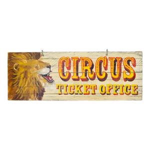 Hand Painted Wooden Circus Ticket Office Sign