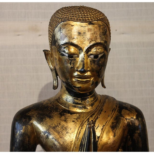 Large Bronze Monk, 18th-Century, Thailand For Sale - Image 5 of 15