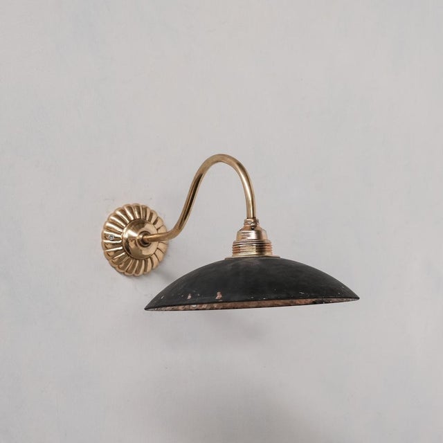 Antique Brass and Mercury Glass Wall Light For Sale - Image 14 of 14
