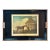Vintage Abercrombie & Fitch English Black Lacquer Wood Serving Tray With George Stubbs “Eclipse” Equestrian Print For Sale