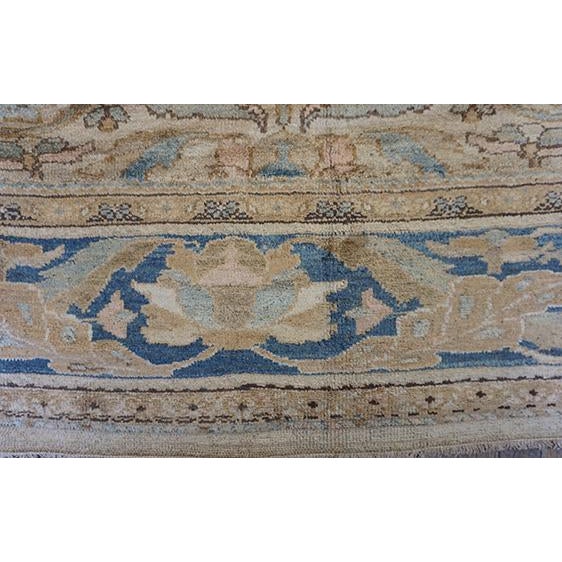 1880s Beige Traditional Floral Antique Knotted Wool Persian Malayer Gallery Rug For Sale - Image 9 of 9