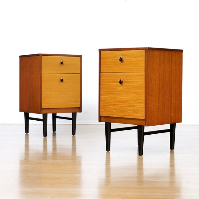Wood 1960s Pair of Mid Century Nightstands For Sale - Image 7 of 10