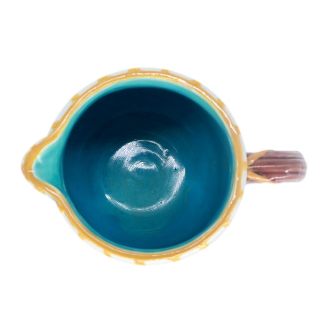 George Jones Majolica Iris & Water Lily Pitcher, English, Ca. 1875 For Sale - Image 11 of 12