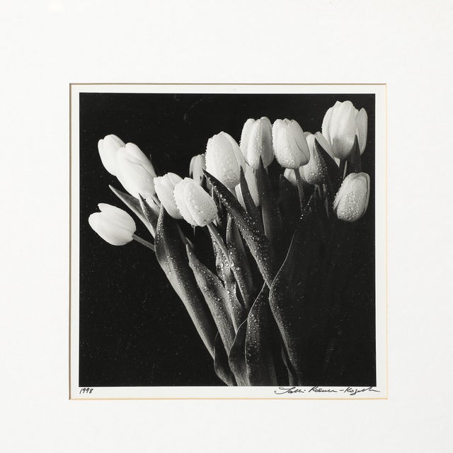 Modern Modernist Black and White Still Life Photograph of Tulips For Sale - Image 3 of 8