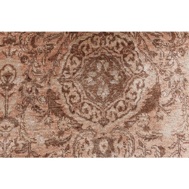 Early 20th Century Vintage Persian Tabriz Brown Handmade Wool Rug For Sale - Image 5 of 11
