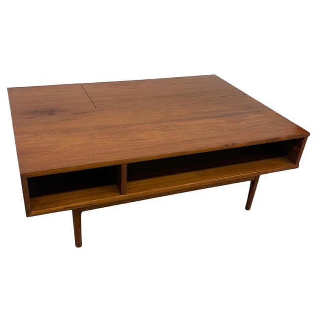 1950s 1950s Kipp Stewart for Drexel Declaration Mid Century Modern Coffee Table With Lift-Top and Drawers For Sale - Image 5 of 10