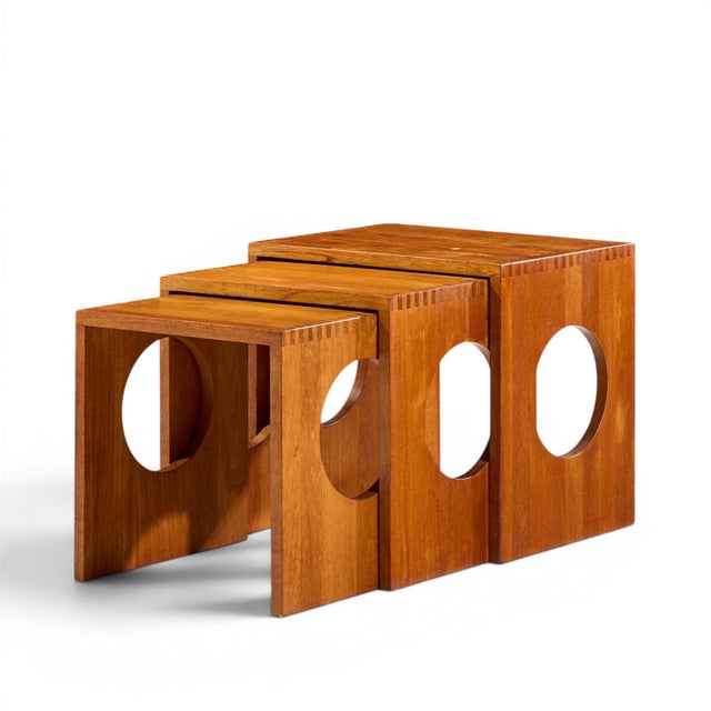Wood Jens Quistgaard Mid Century Danish Teak Nesting Tables - Set of 3 For Sale - Image 7 of 11