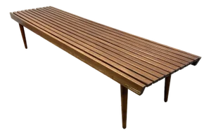 Mid 20th Century Mid-Century Modern Walnut Slat Bench
