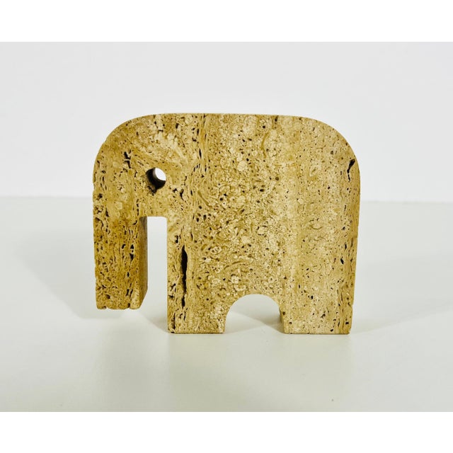 Mid-Century Modern Italian Travertine Sculpture Elephant by Fratelli Mannelli, Italy, 1970s For Sale - Image 3 of 10