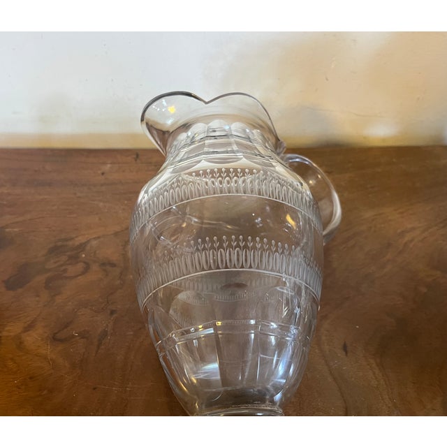 Transparent Large Antique Early 19th Century George III Anglo Irish Cut Crystal Glass Wine Ewer or Water Pitcher For Sale - Image 8 of 18