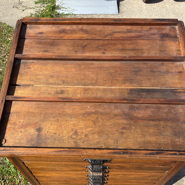 Late 19th Century Antique 13 Tray Hamilton Printers Typesetters Cabinet For Sale - Image 5 of 11