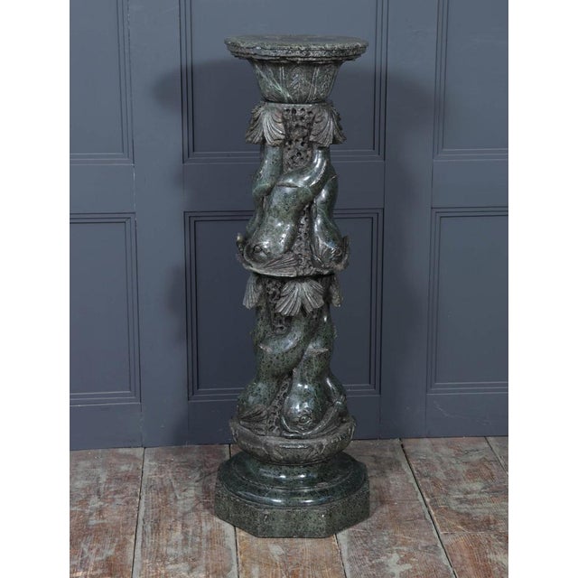 Italian Serpentine Marble Pedestal, 1880s, Set of 4 For Sale - Image 13 of 18