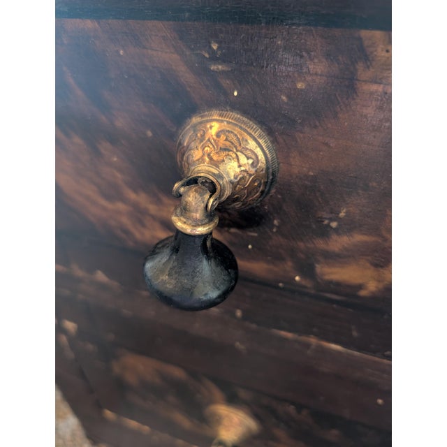 Burnt Umber Late 19th Century Victorian Eastlake Drop Well Dresser With Diamond Dust Mirror For Sale - Image 8 of 10