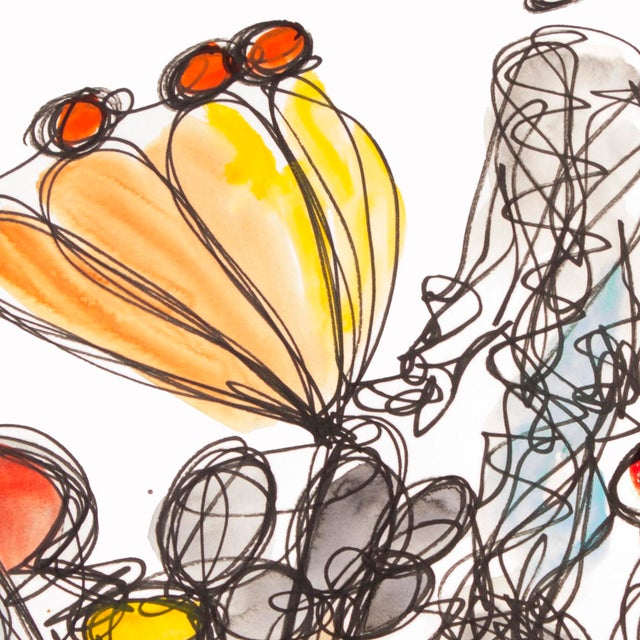 2010s A Happy Family — Abstract Expressionist Painting, Oil Markers and Acrylics on Paper, 18 × 24 In For Sale - Image 5 of 7