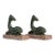 Pair of 1920s French Forest Green Art Deco Signed Figures on Marble Bases For Sale
