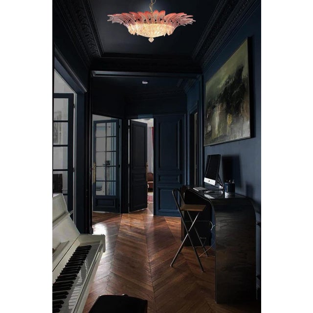 Mid-20th Century Pink Murano Chandelier, 1970s, Set of 2 For Sale - Image 10 of 18